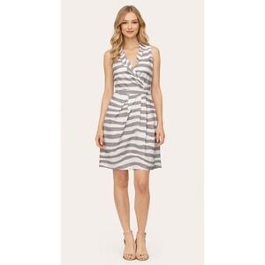 J.Crew Gray‎ & White Striped Dress | 100% Cotton | Size 10